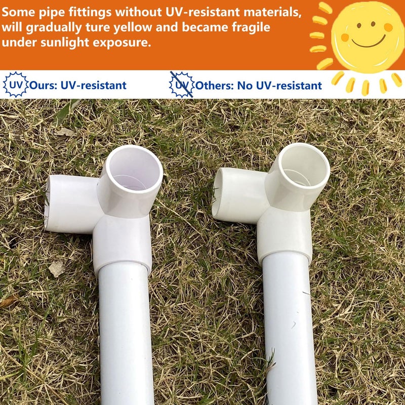 letsFix 1/2" PVC Fittings 3 Way (10-Pack) Furniture Grade, Elbow Connector, Heavy Duty for DIY Furniture, Frames, UV Resistant - Compatible with 1/2" Schedule 40 PVC Pipesâ€Œ - Image 4